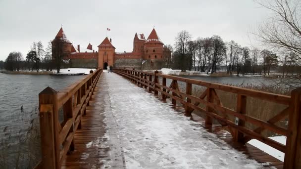 Trakai Slott Nära Vilnius Litauen — Stockvideo