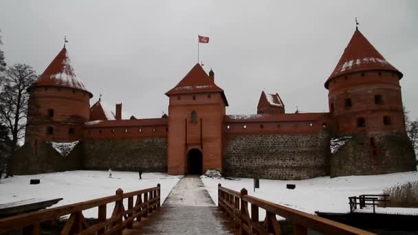 Trakai Κάστρο Κοντά Στο Vilnus Λιθουανία — Αρχείο Βίντεο