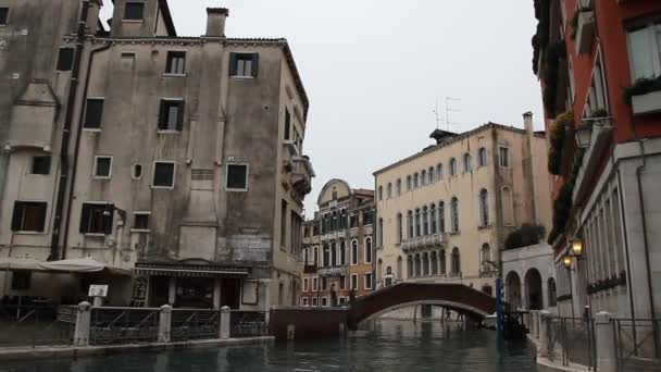 Benátky Zimě Venezia Lednu Zobrazit Kanály Italských Benátkách Staré Budovy — Stock video