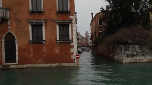 Venedig Vintern Venezia Januari Utsikt Över Kanalerna Italienska Venedig Gamla — Stockvideo
