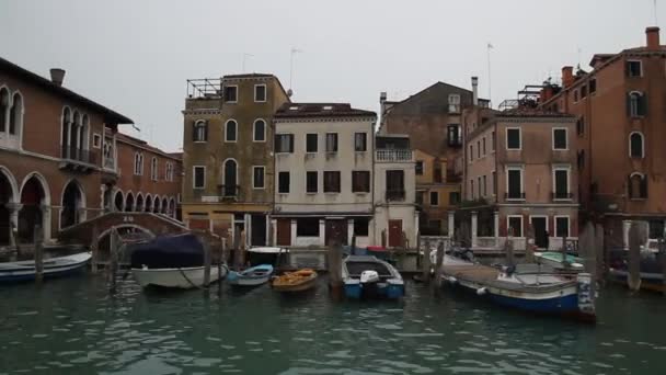Wenecja Zimie Venezia Styczniu Widok Kanały Wenecji Włoski Stare Budynki — Wideo stockowe