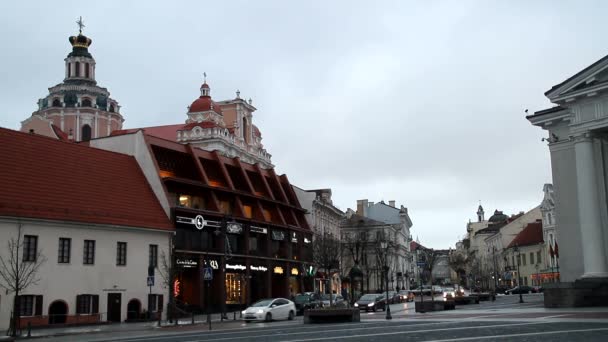 Weergave Van Vilnius Litouwen Oude Europese Historische Stad — Stockvideo