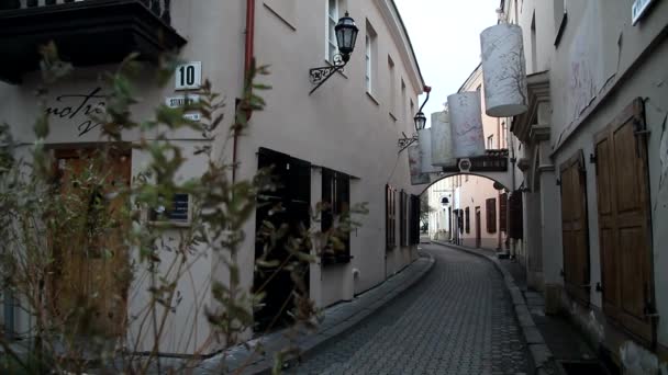 View Vilnius Lithuania Old Europian Historical City — Stock Video