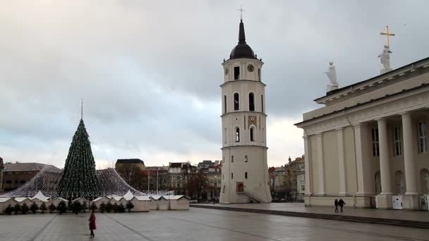 ヴィリニュス リトアニアのビュー 古いヨーロッパの歴史的な街 — ストック動画