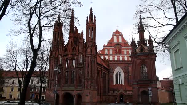Перегляд Вільнюс Литва Старий Європейський Історичне Місто — стокове відео