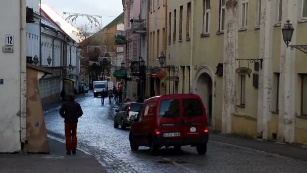 Pohled Vilnius Litva Staré Evropské Historické Město — Stock video