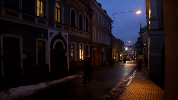 Литва Вильнюс Старый Европейский Исторический Город — стоковое видео