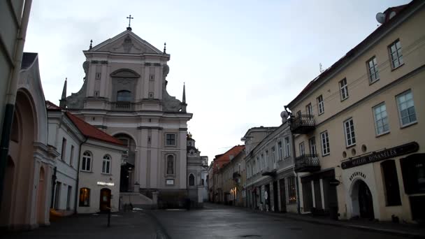 Vilnius Litvanya Nın Görünümü Eski Avrupa Tarihi Şehir — Stok video