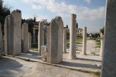 Atina güzel cityscape. Atina'nın eski şehir ve Akropol, Agora, Plaka ve antik kalıntıların Parthenon Tapınağı. 