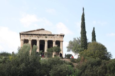 Atina güzel cityscape. Atina'nın eski şehir ve Akropol, Agora, Plaka ve antik kalıntıların Parthenon Tapınağı. 