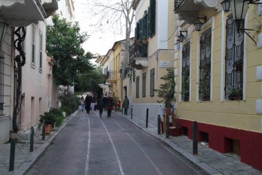 Atina güzel cityscape. Atina'nın eski şehir ve Akropol, Agora, Plaka ve antik kalıntıların Parthenon Tapınağı. 