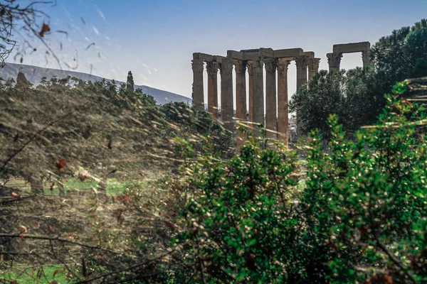 Bela Paisagem Urbana Atenas Cidade Velha Atenas Temple Parthenon Acropolis — Fotografia de Stock