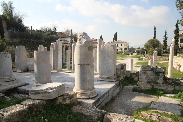 Hermoso Paisaje Urbano Atenas Casco Antiguo Atenas Templo Partenón Acrópolis —  Fotos de Stock