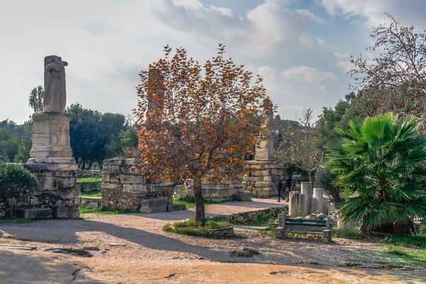 Gyönyörű Városkép Athén Régi Város Athéni Parthenon Templom Akropolisz Agora — Stock Fotó