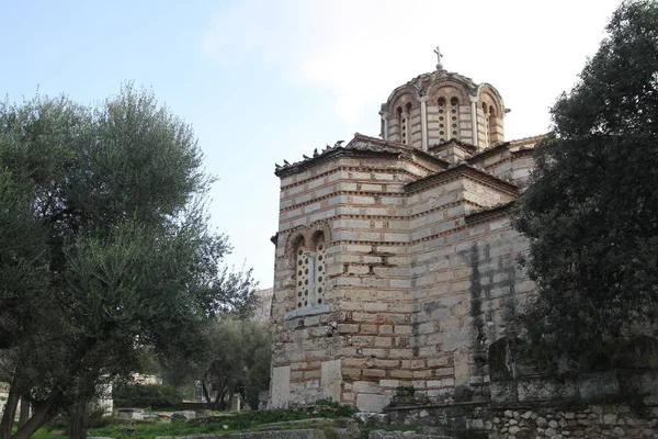 Atina güzel cityscape. Atina'nın eski şehir ve Akropol, Agora, Plaka ve antik kalıntıların Parthenon Tapınağı. 