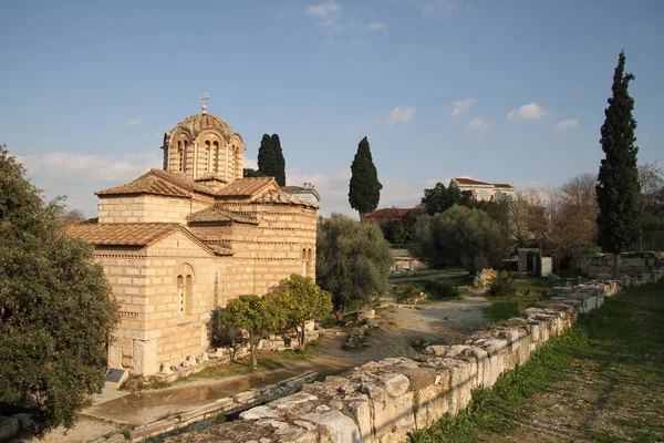 Atina güzel cityscape. Atina'nın eski şehir ve Akropol, Agora, Plaka ve antik kalıntıların Parthenon Tapınağı. 