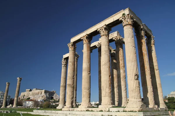 Akropolisz Athén Görögország Parthenon Templom Híres Régi Parthenon Templom Tornyával — Stock Fotó