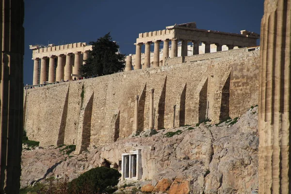 Acropole Athènes Grèce Avec Temple Parthénon Ancien Temple Célèbre Parthénon — Photo