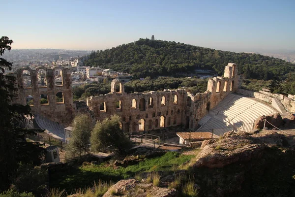 Acrópolis Atenas Grecia Con Templo Del Partenón Famoso Viejo Templo — Foto de Stock