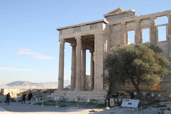 Acropoli Atene Grecia Con Tempio Del Partenone Famoso Vecchio Tempio — Foto Stock