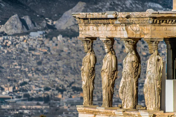 Akropolisz Athén Görögország Parthenon Templom Híres Régi Parthenon Templom Tornyával — Stock Fotó