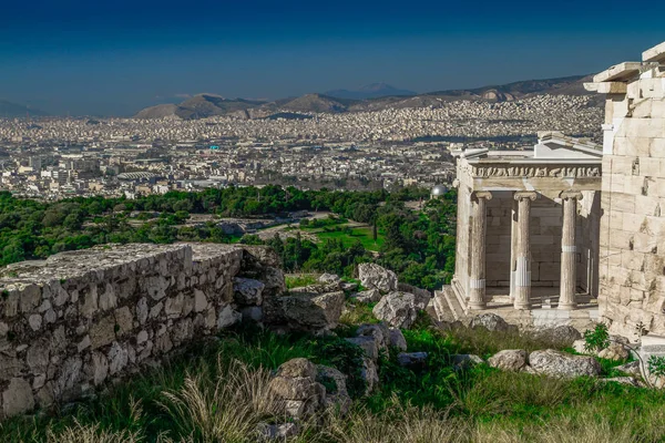 Acrópole Atenas Grécia Com Templo Partenon Famoso Antigo Templo Parthenon — Fotografia de Stock