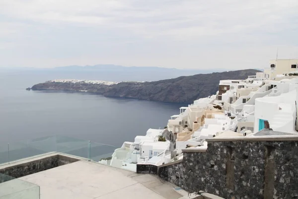 Santorini Griechenland Atemberaubende Aussicht Auf Santorini Natur Vulkan Santorini Traditionelle — Stockfoto