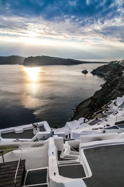 Santorini Griekenland Geweldig Uitzicht Santorini Aard Vulkaan Van Santorini Traditionele — Stockfoto