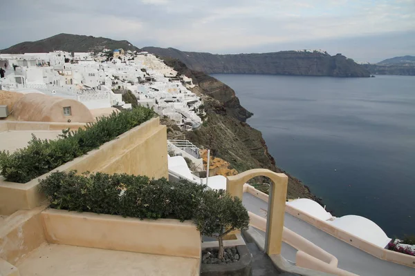 Santorini Grecia Increíble Vista Naturaleza Santorini Volcán Santorini Casas Tradicionales —  Fotos de Stock