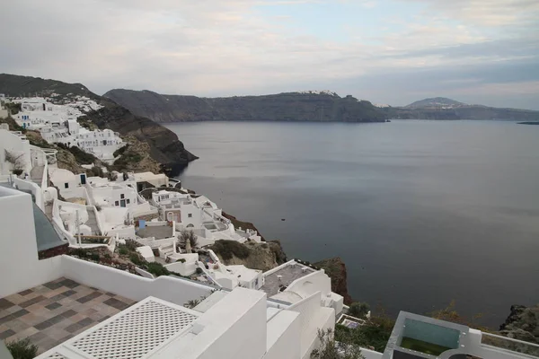 Santorini Grecia Increíble Vista Naturaleza Santorini Volcán Santorini Casas Tradicionales —  Fotos de Stock