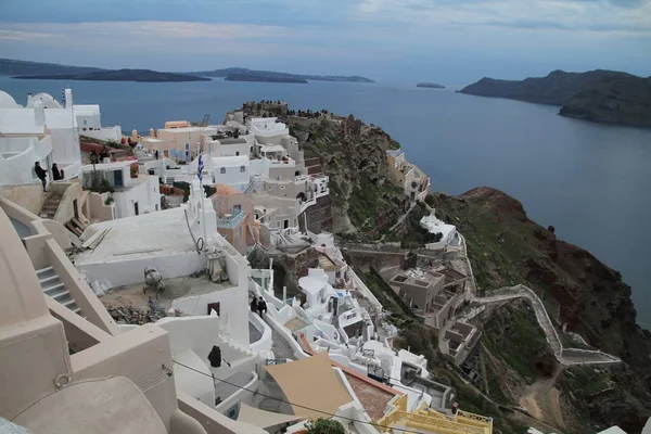 Santorini Griechenland Atemberaubende Aussicht Auf Santorini Natur Vulkan Santorini Traditionelle — Stockfoto