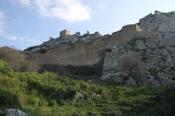 Acrocorinthe Forteresse Corinthe Supérieure Acropole Ancienne Corinthe Est Rocher Monolithique — Photo