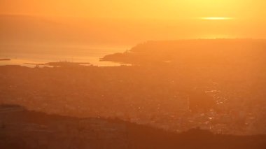 Atina güzel cityscape. Atina'nın eski şehir ve Akropol, Agora, Plaka ve antik kalıntıların Parthenon Tapınağı. 