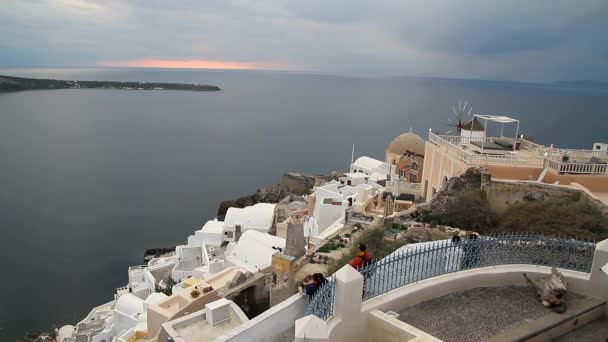 Santorini Griekenland Geweldig Uitzicht Santorini Aard Vulkaan Van Santorini Traditionele — Stockvideo