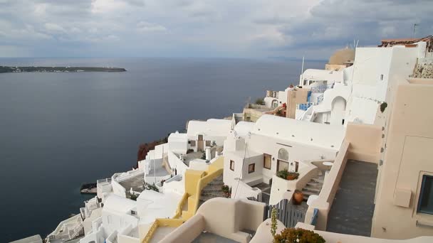 Santorini Grecja Niesamowite Widoki Natura Santorini Wulkan Santorynu Tradycyjnym Dla — Wideo stockowe