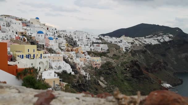 Santorini Grécia Vista Incrível Natureza Santorini Vulcão Santorini Casas Cíclicas — Vídeo de Stock