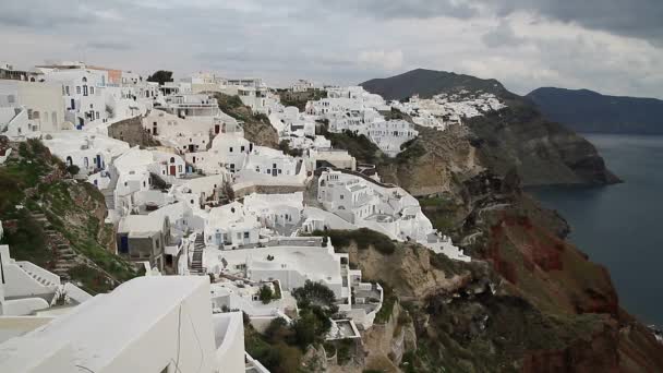 Santorini Grecja Niesamowite Widoki Natura Santorini Wulkan Santorynu Tradycyjnym Dla — Wideo stockowe