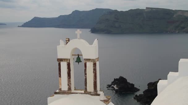 Santorini Grecja Niesamowite Widoki Natura Santorini Wulkan Santorynu Tradycyjnym Dla — Wideo stockowe