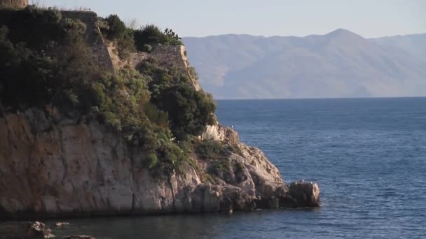 Korfu Korfu Görünümü Korfu Corfu Island Yunanistan Başkenti Panagia Vlacherna — Stok video