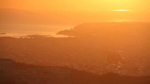 Hermoso Paisaje Urbano Atenas Casco Antiguo Atenas Templo Partenón Acrópolis — Vídeos de Stock