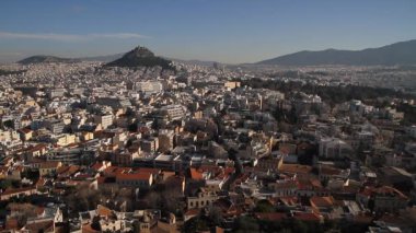 Atina güzel cityscape. Atina'nın eski şehir ve Akropol, Agora, Plaka ve antik kalıntıların Parthenon Tapınağı. 