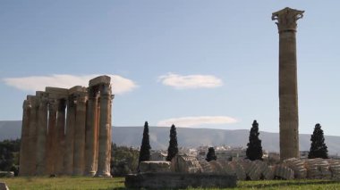 Atina güzel cityscape. Atina'nın eski şehir ve Akropol, Agora, Plaka ve antik kalıntıların Parthenon Tapınağı. 
