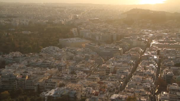 Magnifique paysage urbain d'Athènes. La vieille ville d'Athènes et le temple du Parthénon de l'Acropole, de l'Agora, de Plaka et des ruines antiques . 