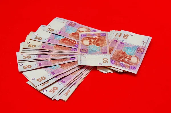 Українські гроші від 50 гривень. — стокове фото