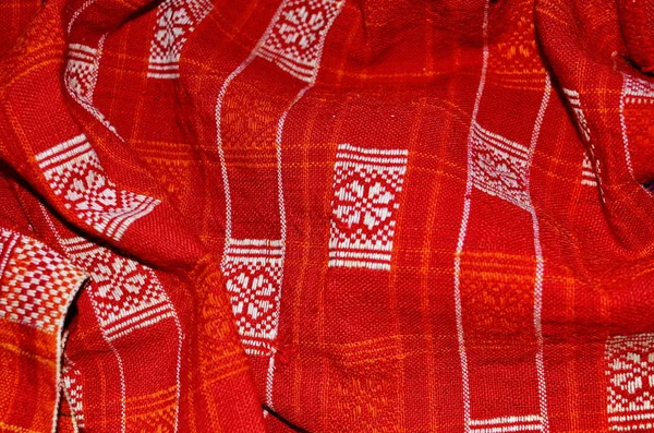 Červená tkanina se vzorem — Stock fotografie