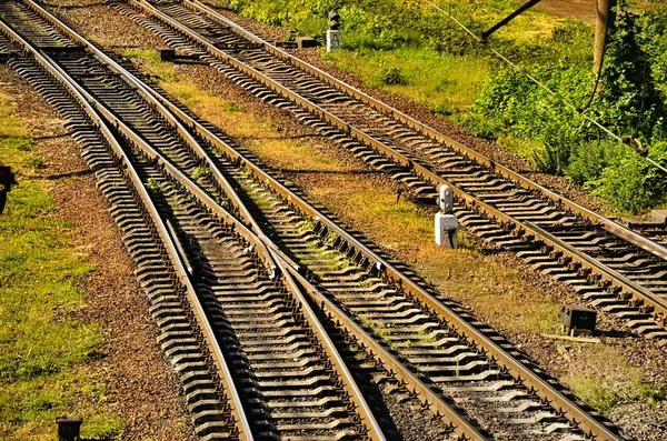 Railroad track rails — Stock Photo, Image