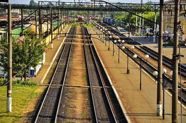 Railroad track rails — Stock Photo, Image