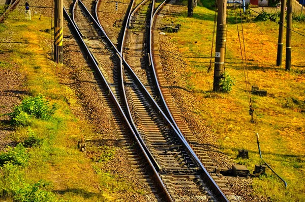 Railroad track rails — Stock Photo, Image