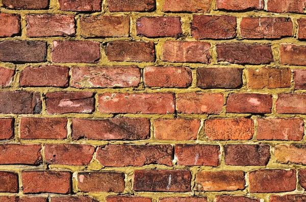 Old Brick Wall Panoramic View Grunge Red Vintage Background — Stock Photo, Image