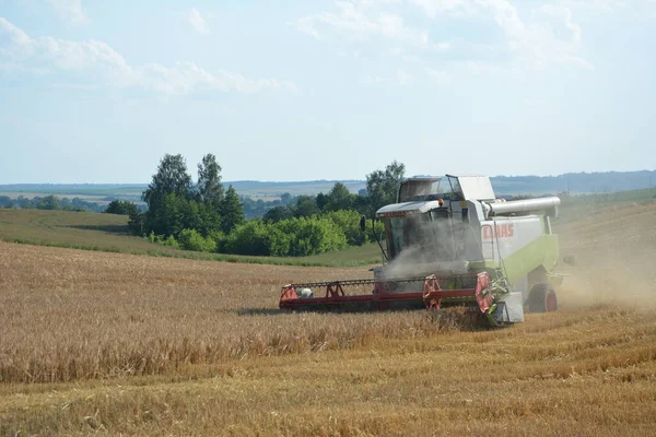 August 2020 Rivne Region Zdolbunov Ukraine Harvesters Harvest Agricultural Crops — Stock Photo, Image